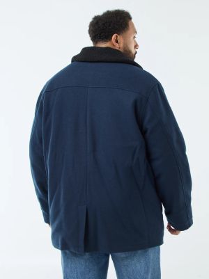 Вълнена парка с яка от овча кожа 