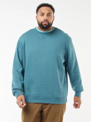 Голям размер мъжки суичър с обло деколте