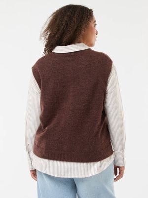 Голям размер дамска жилетка без ръкави