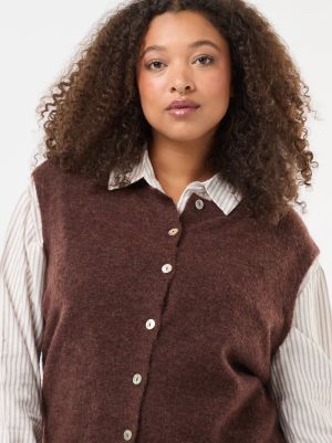 Голям размер дамска жилетка без ръкави