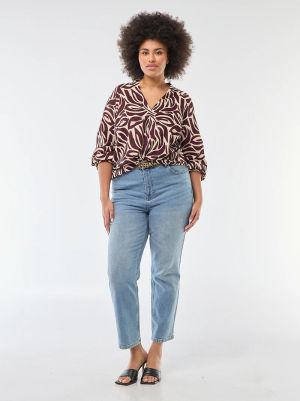 Голям размер дамска блуза с V-образно деколте