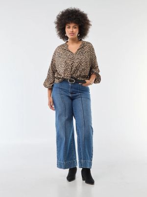 Голям размер дамска блуза с V-образно деколте