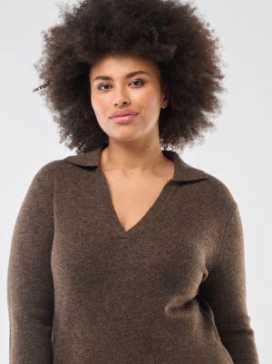 Дълга рокля с поло яка