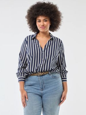 Голям размер дамска риза с креп ефект