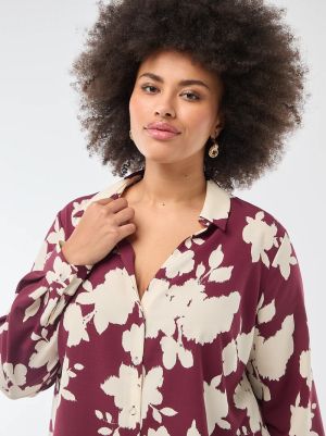 Голям размер дамска риза с креп ефект