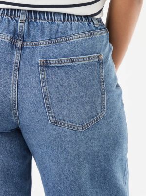 Дамски дънки с широки крачоли и ластик в колана