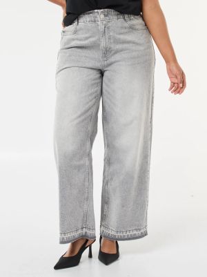 Дамски дънки с широки крачоли и ластик в колана