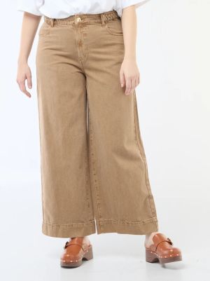 Дънки с висока талия и широки крачоли