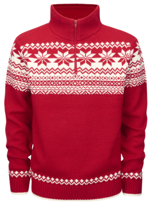Мъжки плетен пуловер с висока яка с цип тип "Норвежки"