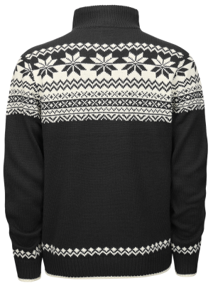 Мъжки плетен пуловер с висока яка с цип тип "Норвежки"