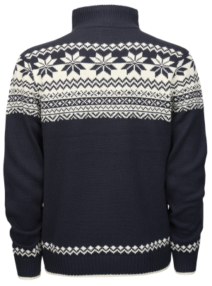 Мъжки плетен пуловер с висока яка с цип тип "Норвежки"