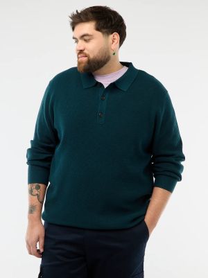 Мъжки пуловер с поло яка