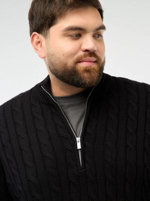 Мъжки плетен пуловер с висока яка и цип