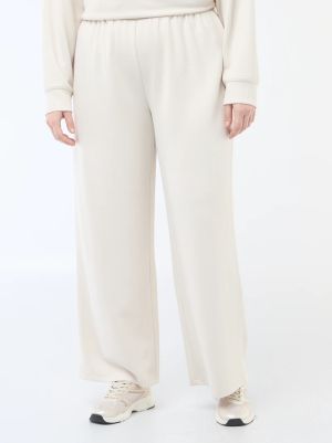 Широки панталони от оребрена еластична материя 