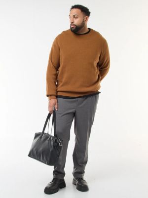 Голям размер мъжки панталон с ластик в колана