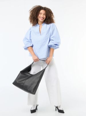 Голям размер дамска карирана блуза 