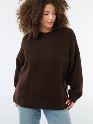 Дамски плетен пуловер макси размер