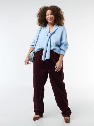 Дамски плетен пуловер с вграден шал 