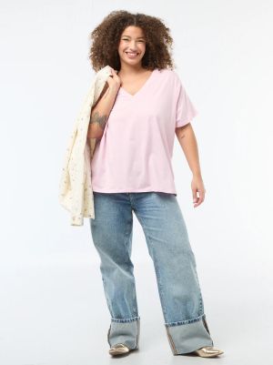 Голям размер дамска тениска 100% памук