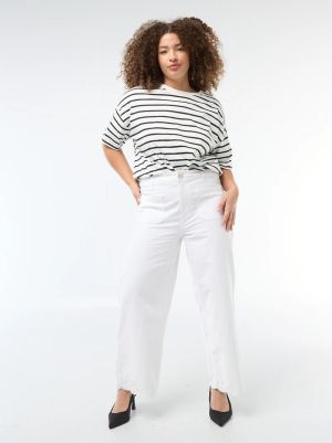 Дънки с висока талия и широки крачоли с джобове отпред