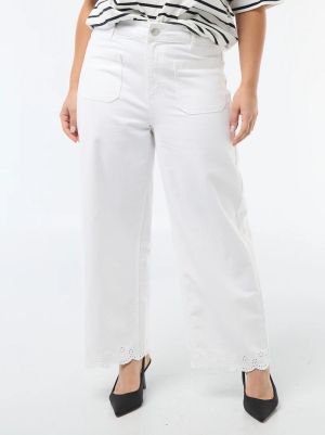 Дънки с висока талия и широки крачоли с джобове отпред