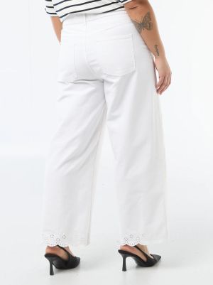 Дънки с висока талия и широки крачоли с джобове отпред