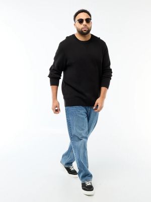 Голям размер мъжки памучен пуловер