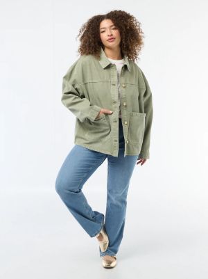 Голям размер дамско дънково яке