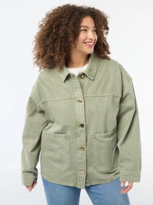 Голям размер дамско дънково яке