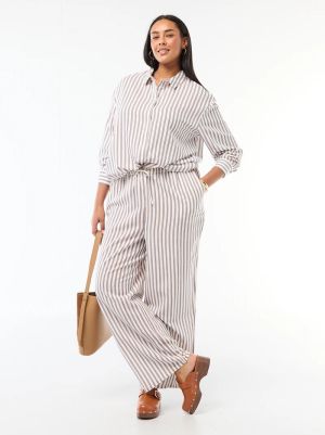 Ефирна риза дълъг ръкав  от ленен и памук