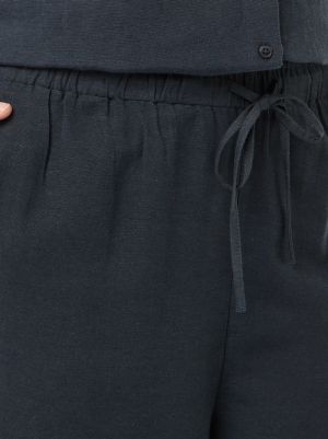 Дамски панталон с прав крачол от ленена смес