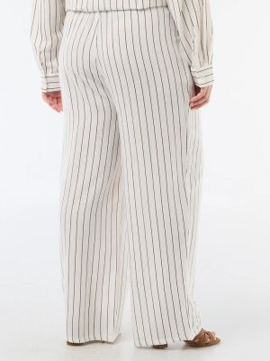 Дамски панталон с прав крачол от ленена смес