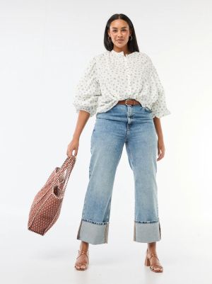 Дамска риза с кръгло деколте и дълъг ръкав