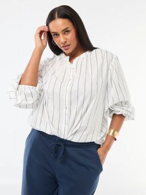 Дамска риза с кръгло деколте и дълъг ръкав