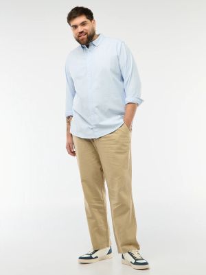 Широки ленен панталон голям размер