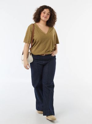 Дамска блуза с перфорирана плетка