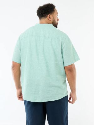 Ленена риза с мандарин яка голям размер