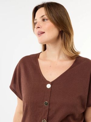 Дамска жилетка с къс ръкав макси размер