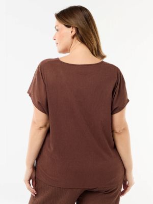 Дамска жилетка с къс ръкав макси размер