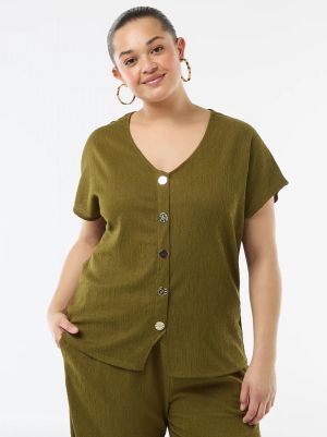 Дамска жилетка с къс ръкав макси размер