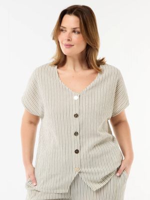 Дамска жилетка с къс ръкав макси размер