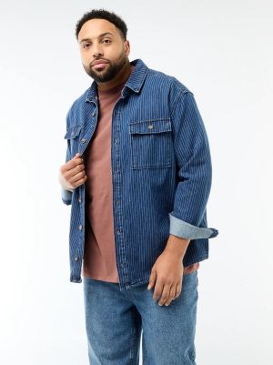 Мъжка дънкова риза голям размер