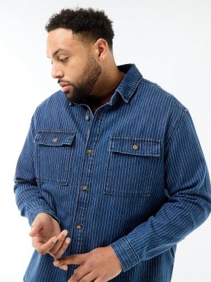 Мъжка дънкова риза голям размер