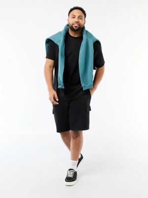 Мъжки бермуди от пике с карго джобове