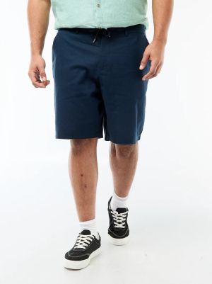 Голям размер мъжки ленени бермуди