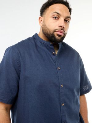 Ленена риза с мандарин яка голям размер