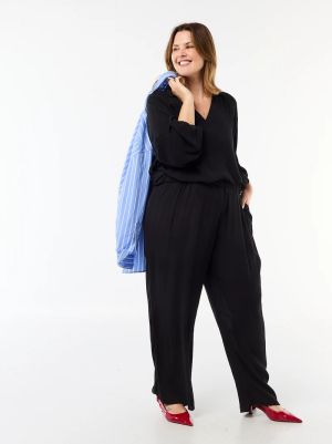 Широки дамски панталони от креп