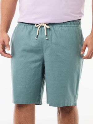 Голям размер мъжки ленени бермуди