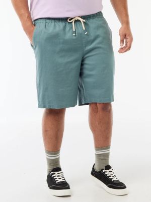 Голям размер мъжки ленени бермуди