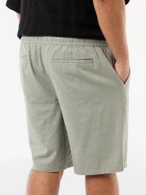 Голям размер мъжки ленени бермуди